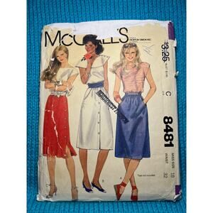 McCalls 8481 Sewing pattern A line skirt midi size 18